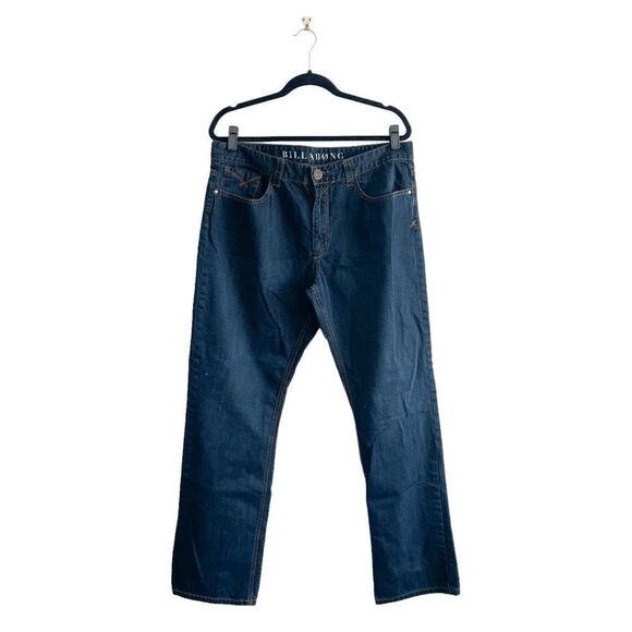 Billabong Mens Denim Jeans Rexford Regular Straight Leg Fit Blue Wash Size 36 - Picture 1 of 9